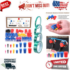 104Pcs Powder Coating Plug Kit with PET Masking Tape – for Powder Coating System