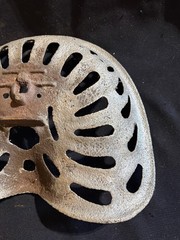 #46 CAST IRON Tractor Implement Seat JOHNSTON HARVESTER CO BATAVIA NEW YORK USA
