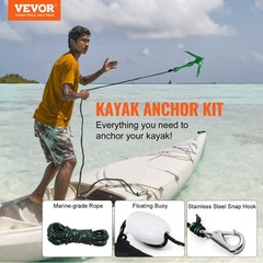 Kayak Anchor Kit,3.5 lb Paddle Board Anchor Kit with 26.2 ft/8 m Rope and Buoy