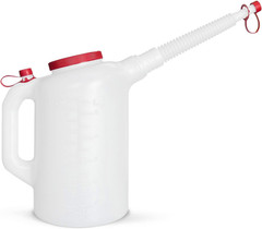 Premium 6 Quart Measuring and Dispensing Jug, Flexible 10.5″ Spout, Made in USA