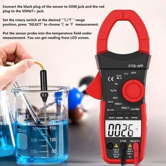 True RMS Digital Clamp Meter Multimeter AutoRanging AC DC Current Volt Amp Meter