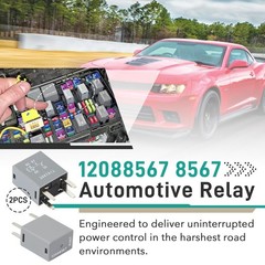 2 Pcs 12088567 8567 Automotive Relay – 12VDC 30A 4-Pin, High-Performance Auto…