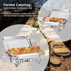 Catering Chafing Dish Food Warmer buffet set 316 Stainless Steel with 3 pan New