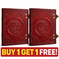 Vintage Dragon Diary Handmade 5×7 Leather Journal Double Lock Unlined B1G1