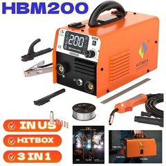 3-in-1 MIG Welder HITBOX 110V&220V Gasless Flux Core ARC/MMA Welding Tool HOT