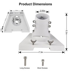 PowGrow Pipe Adapter Pole Mount for Starlink Standard 4/4X/Gen3, Adjustable P…