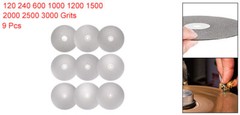 9pcs Diamond Flat Lap Disc 6″ x 1/2″ Arbor 120-3000 Grit Abrasive Wheel Lapping