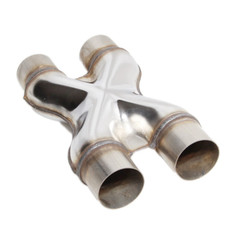 SS X-Pipe,Universal X-Pipe for 2.25″ OD Pipe Projects,Dual Inlet/Outlet 2.25″ ID