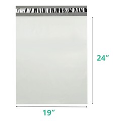 50 Poly 19×24 White Poly Mailers Shipping Envelopes Mailing Bags 2.5 Mil