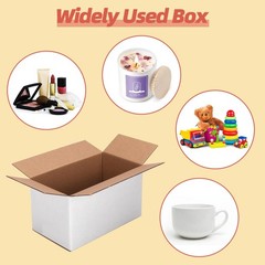 25 Packs Small Shipping Boxes 7x4x4 Inches, White Corrugated Cardboard Box fo…