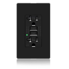 Black GFCI Outlet 20Amp Tamper Resistant Weather Resistant Duplex Receptacle NEW