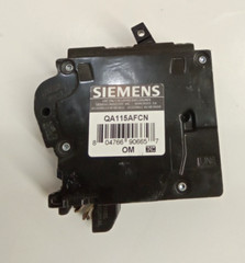 Siemens QA115AFCN Circuit Breaker AFCI 15A 1-Pole 10kA @ 120VAC Plug On Neutral