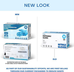 Medguy Medical Blue Nitrile Disposable Exam Gloves, 4 Mil 100 Pcs Powder-Free La