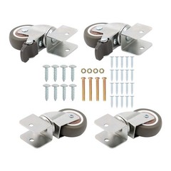4PCS Heavy Duty U Bracket Shaped 2″ Caster Wheels (2 with brake & 2 without)