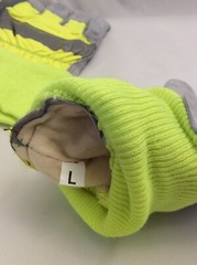 Reflective Yellow/Gray Leather Gloves 100 Gram 3M Thinsulate Lining, Safety Cuff