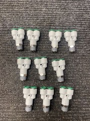Lot of 10 NUMATICS 3/8″ Tube Union Y Fittings 3/8″ NPT Thread
