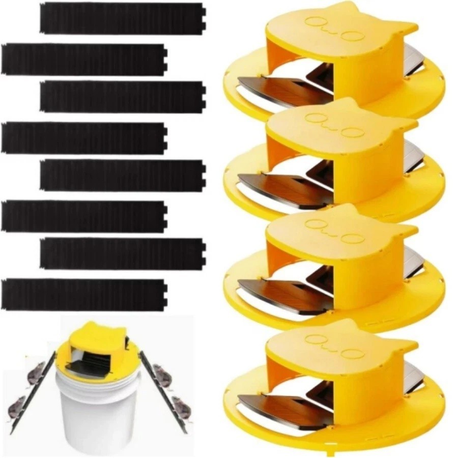 4-PACK Bucket Lid Mouse Rat Trap Bucket Mousetrap Catcher US FAST SHIPPING🔥