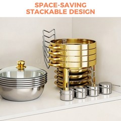 4 PCS 9Qt Round Chafing Dish Buffet Set 316 Stainless Steel Gold W/Glass Lids