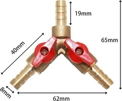 Corrosion-Resistant 5/16″ Y-Shaped Brass Shut-Off Valve for High-Temperature Use