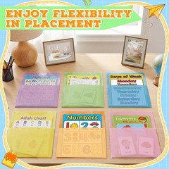Fuutreo 12 Pcs Pastel Plastic Oversized Wall Pockets 12.6″ x 9.4″
