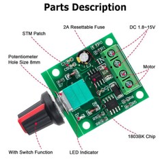 10pcs 2A Low Voltage DC LED Dimmer 1.8v 3v 5v 6v 12v PWM Motor Speed Controller