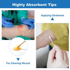 JMU Medical Cotton Tipped Applicators Cotton Swabs 3″ 6″ Wood Shaft (Multi-Qty)