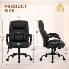 Big and Tall Office Chair High Weight Capacity Office Chair w/ 500lb Wide Seat