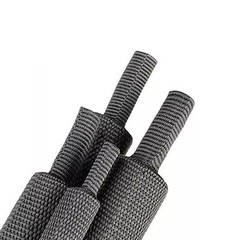 96&300 Inches Black 2:1 Heat Shrink Braided Sleeve Cable Sheath Fabric Tubing