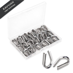 50 Pack Wire Rope Thimble 304 Stainless Steel Thimbles M3…