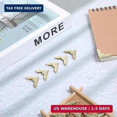 100 PCS Metal Book Corner Protectors, Vintage Gold Book Corner Covers Iron Paper