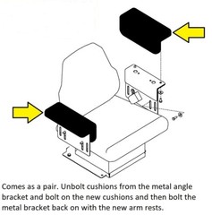 John Deere 450J 550J 650J 700J 750J 850J 450H 550H 650H 700H ARM REST PAIR Seat