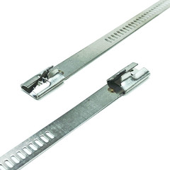 10 Pack Secure 14″ Long Stainless Steel Positive Locking Zip Ties Heat Resistant
