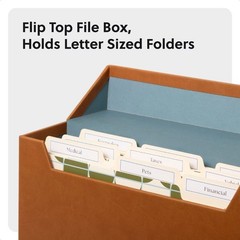 Flip Top File and Storage Box PU Leather