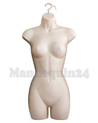 3 Pack Mannequin Torso Dress Forms with 3 Stands & 3 Hangers Flesh Female Body