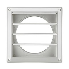 Lambro 360W White Plastic Louvered Vent 5 inch