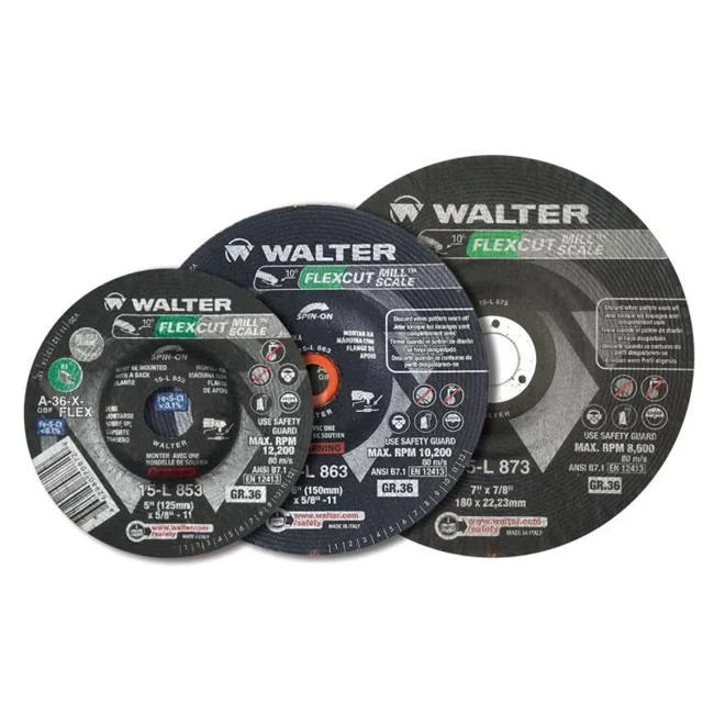 Walter 15L853 5 x 0.62 in.-11 Flexcut Mill Scale Flexible Grinding Wheel – 36…