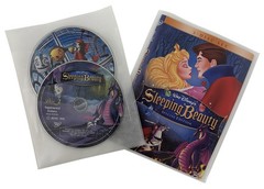 200 Clear 2 Disc White Non Woven CPP Sleeves & DVD Booklet **1-3 DAYS