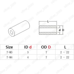 M3 M4 M5 M6 M8 White ABS Nylon Round Non-Thread Column Standoff Spacer Washer