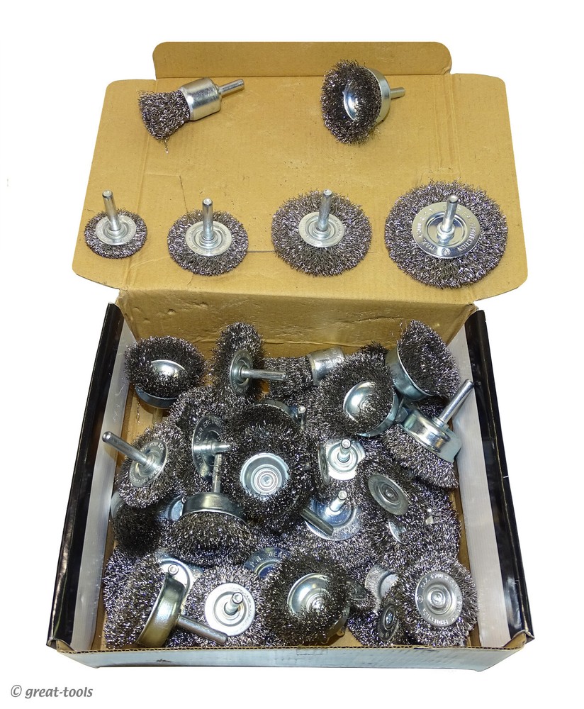 40-PC WIRE WHEEL BRUSH SET – assortment – air tools, die grinder, drill