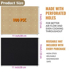 WMKGG 100 PCS Unbleached Air 9″x11″-100 pcs Parchment Paper, 9 x 11 inch