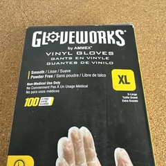 GLOVEPLUS Gloveworks Clear Vinyl Industrial Gloves, Box of 100, 3 Mil Size XL