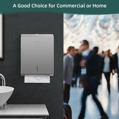 Wall Mount Paper Towel Dispenser Brushed Stainless Steel Large Capacity C Fold Z