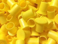 Lot of 50 BNC Female Dust Covers Caps Plugs Caplugs Yellow LDPE Brand New