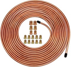 Upgraded Brake Line Tubing Kit – 25 Ft. of 3/16 Copper Coated Flexible Tube, …