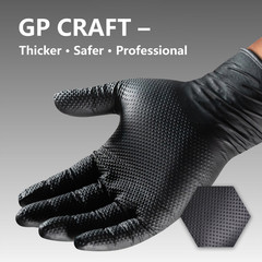 300 PCS Black Heavy Duty 8Mil Nitrile Gloves, Diamond Grip, Latex & Powder Free