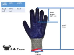 G & F 3108 String Knit Latex Dipped Work Gloves Nitrile Coated General Purpose