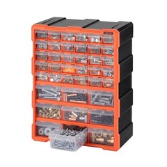 VEVOR 39-Drawer Storage Organizer Plastic Drawer Parts Storage Cabinet Stackable