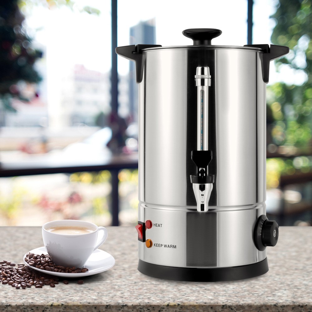 2.11-Gallon Stainless Steel Coffee Urn Commercial Dispenser for Tea Coffee Cater