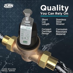 Zurn 34-NR3XLDU 3/4″ Pressure Reducing Valve Double Union FNPT
