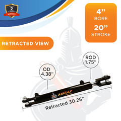 4×20 Hydraulic Cylinder – 4″ Bore x 20″ Stroke Welded Clevis Hydraulic Cylinder